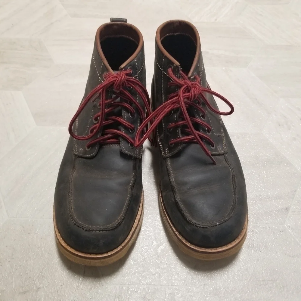KEEN The 59‎ Black Oiled Leather Lace-up Hiking Work Moc Toe Boot Mens 9M